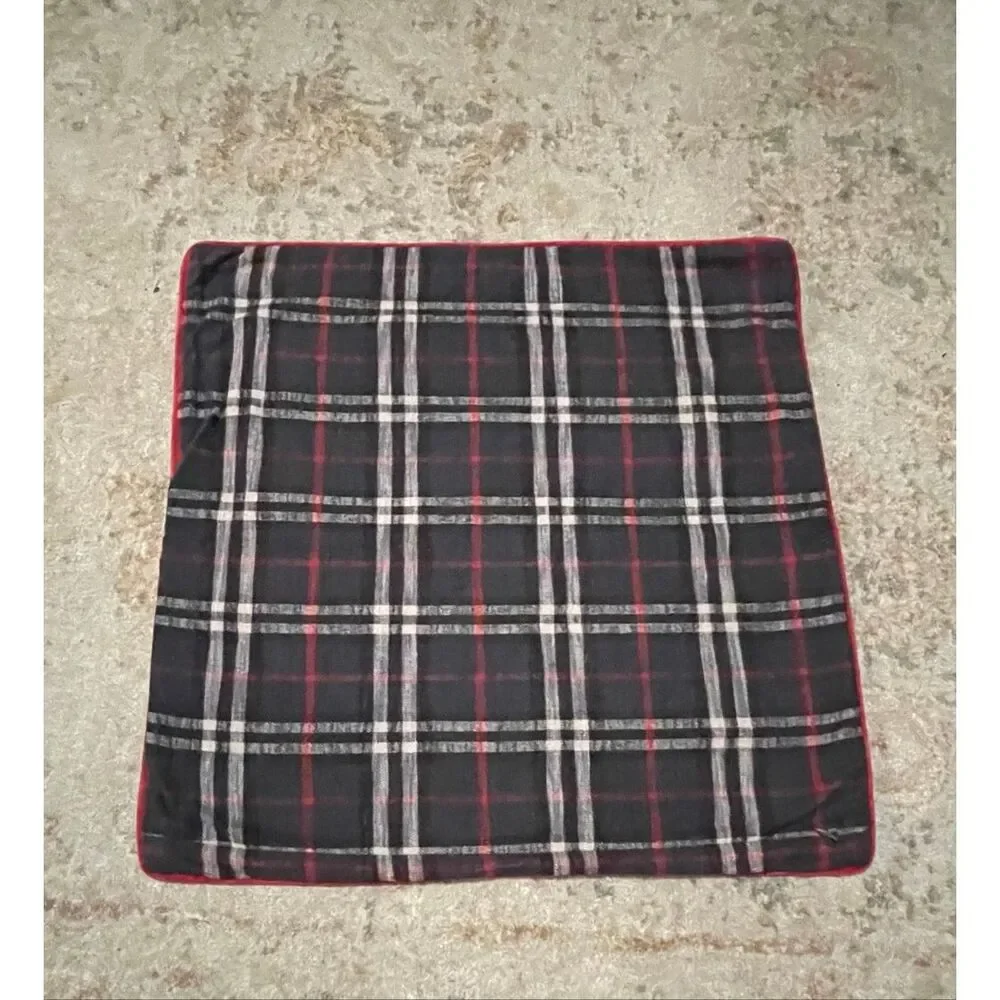 Pottery Barn Ski Velvet Plaid Pillow Cover